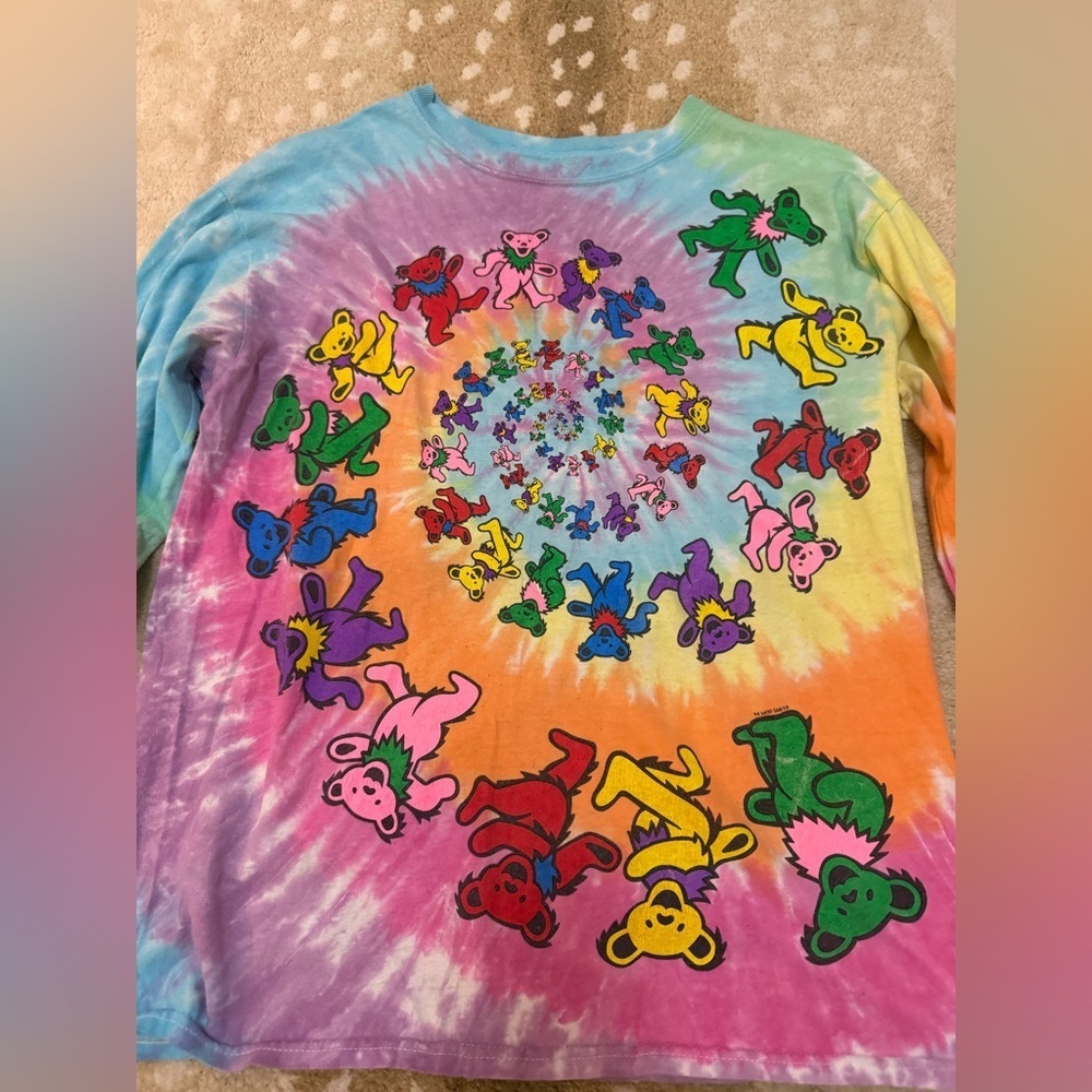 Liquid Blue Grateful Dead dancing bears Tie Dye long sleeve T-shirt women’s L - Picture 3 of 9